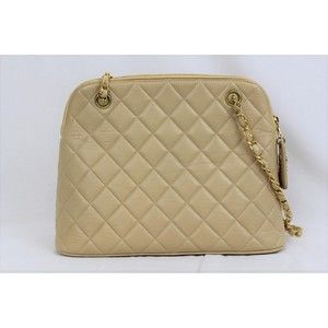 Chanel W Shoulder Beige Chain